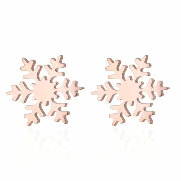 Snowflake Stainless Steel Stud Small Earrings 1 pair choose color #1147 - Picture 5 of 7